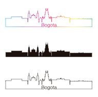 Athens skyline linear style with rainbow