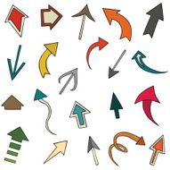 vector silhouette of different arrows N4