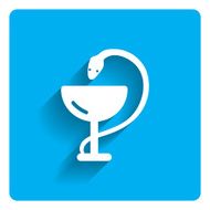 Medical snake and cup icon
