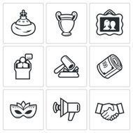 Auction icons set Vector Illustration N3