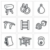 Sports Equipment icons set Vector Illustration