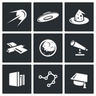Astronomy space science icons set Vector Illustration N2