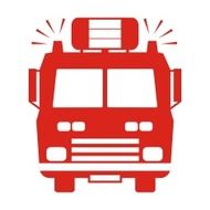 fire truck red silhouette