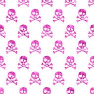 Pink glitter skulls in love seamless pattern