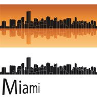 Miami skyline in orange background
