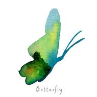 Watercolor butterfly hand drawn image Vector eps10 N5