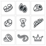 Bijouterie icons set Vector Illustration N2