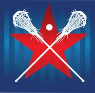 Female Lacrosse Sticks with Star Background
