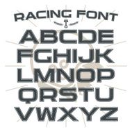 Sans serif font in retro racing style