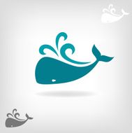 Vector image of a big whale N2