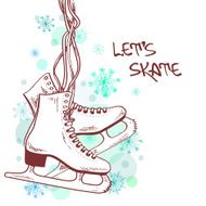 Winter illustration with skates N2