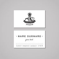 Organic food business card design concept Logo (lemon pineapple spinach)