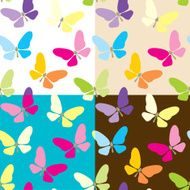 Four background with butterflies N2