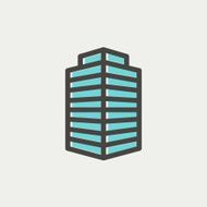 Small office building thin line icon N4
