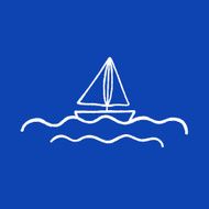 Sailboat silhouette logo vector