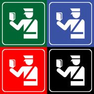 Police icons set great for any use Vector EPS10