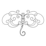Vector Abstract Dragonfly on White Background