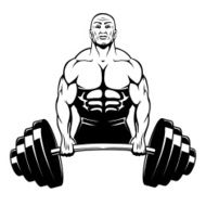 Vector muscle man bodybuilder