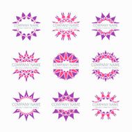 Geometric abstract symmetric shapes set Business icon Logo template Symbols N3