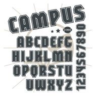 Sans serif font in college style