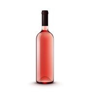 Vector Glass Wine Bottle Isolated on White Background