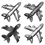 Hand drawn plane symbol top view N2