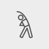 Man do strretching thin line icon