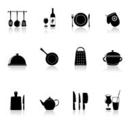 kitchen and household utensil icons