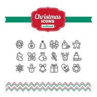 Set of hand drawn Christmas icons