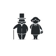 Vector men and woman sign for toilet