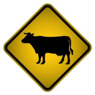 Warning Cows Sign- Vector
