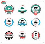 Vector pork labels