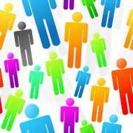 Colorful People Seamless Background