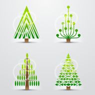 Christmas trees set of stylized icons Vector graphics