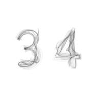 Black Smoke font Numbers 3 4