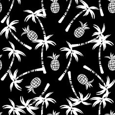 Seamless pattern with palm trees and pineapples N3