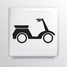 Square White Icon With Silhouette Motorized Scooter N2