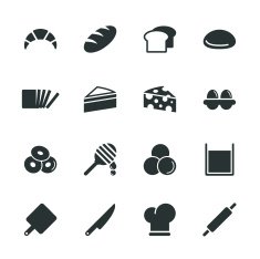 Bakery Silhouette Icons