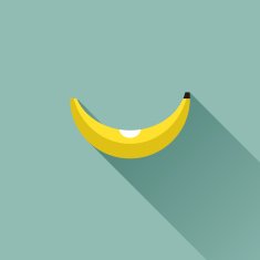 Banana Flat vector design with long shadow