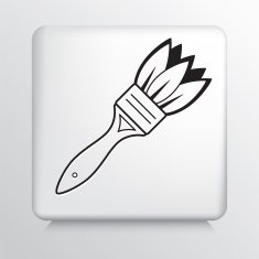 Square Icon With Leaf Eco Environmental Paintbrush