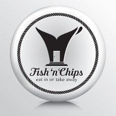 Round Icon With Fish 'N Chips