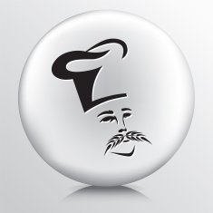Round Icon Baker With Wheat Moustache