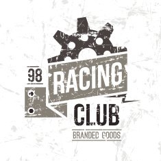 Emblem racing club in retro style