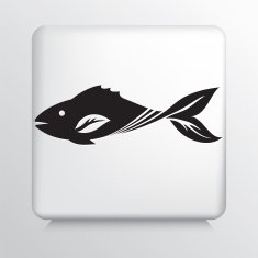 Square Icon With Fish And Leaf Fins