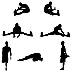 Pre workout stretching man