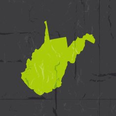 Detailed map of West Virginia state grunge style