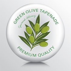 Round icon with Olive Branch for a product design