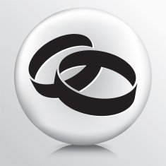 Round Icon With Wedding Rings
