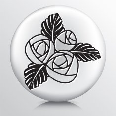 Round Icon With Florist Bridal Flower Bouquet