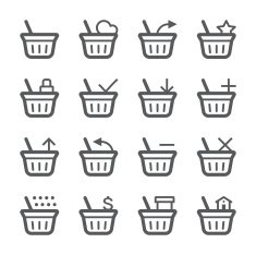 Shopping Baskets Icons set 1 N2